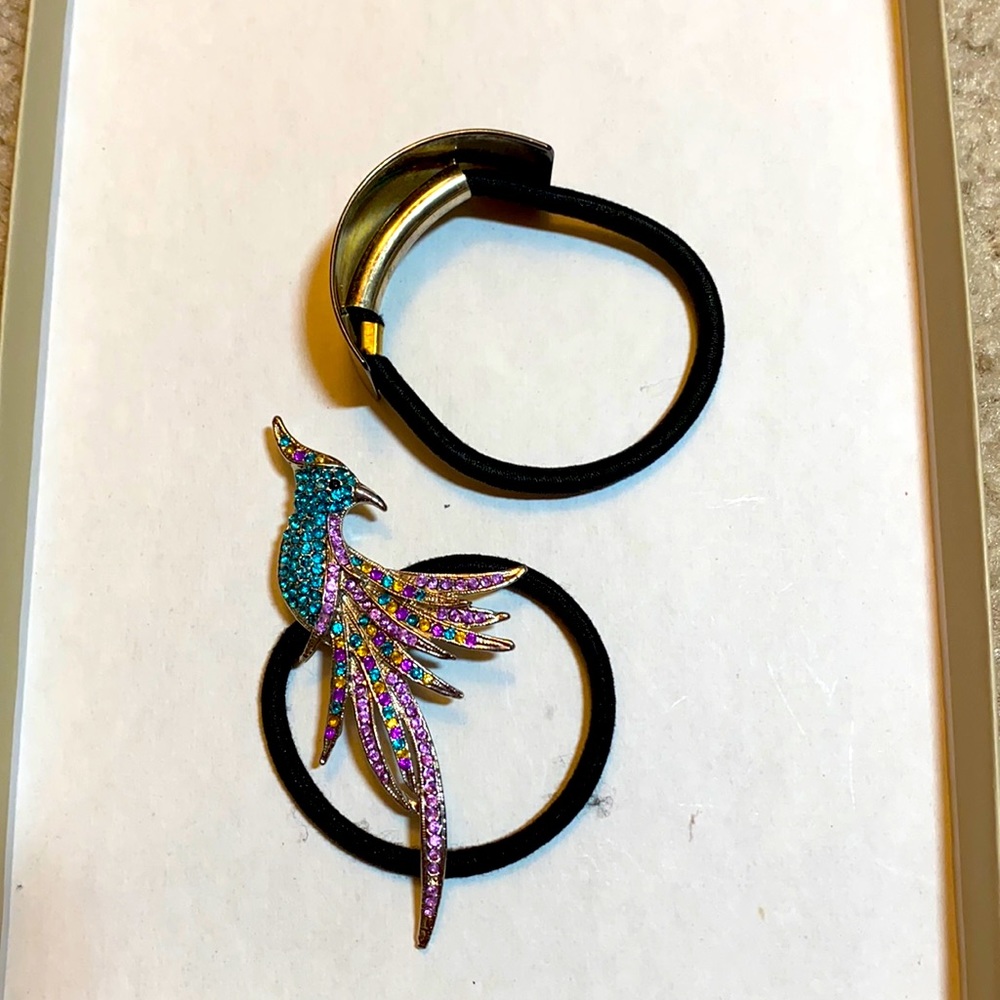 Two embellished hair ties